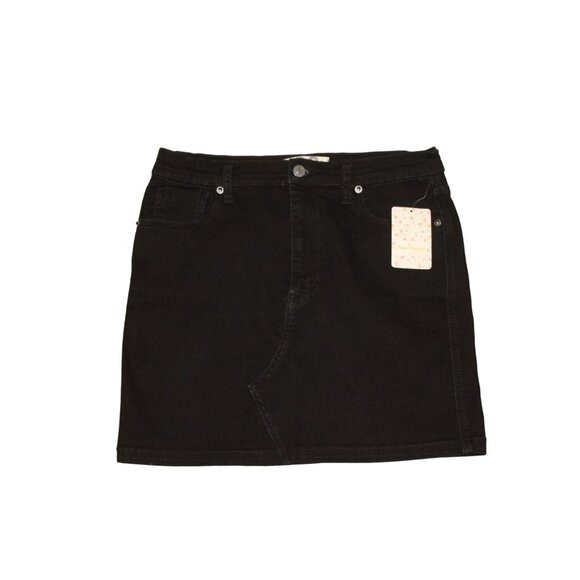 NWT Free People Womens "Worn Black" Denim Mini Skirt MSRP $68  Size 30 NEW - Picture 12 of 15